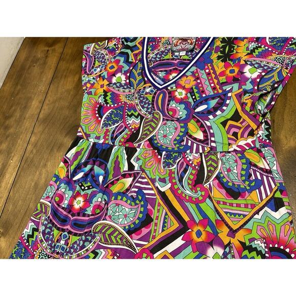 Johnnie Was The Janie Favorite Tiered Tea Length Dress Mix Paisley Pattern XS - Picture 4 of 10